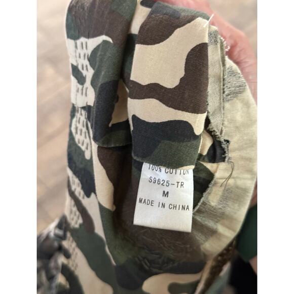 Flair Collection Women's Green Camouflage tiered Maxi Skirt Size Medium Y2K - Picture 4 of 10